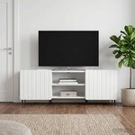 vidaXL Meuble TV Blanc brillant 150 x 31 x 52 cm Bois d'ingénierie