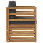 vidaXL Canapé d’extérieur Bois d'acacia massif et polyester Naturel