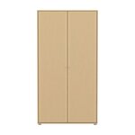 Flexa SAGA Armoire 2 portes a facades rainurees Beige sable Oat Boutons metalliques Oat