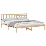 vidaXL Cadre de lit avec tête de lit Marron 200 x 200 cm Pin massif