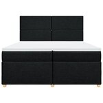 vidaXL Sommier à lattes de lit avec matelas Noir 200x200 cm Tissu