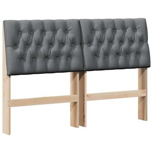 vidaXL Tête de lit capitonnée Gris foncé 135 cm Pin massif
