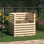 vidaXL Composteur 80x80x78 cm Bois massif de pin