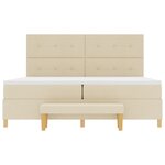 Lit Box Spring vidaXL avec Matelas & Banc Crème 200x200 cm Tissu