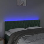 vidaXL Tête de lit à LED Vert foncé 160x7x78/88 cm Velours