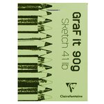 Bloc croquis collé GraF it A3 90g 80 feuilles blanc CLAIREFONTAINE