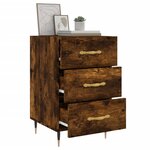 vidaXL Table de chevet chêne fumé 40x40x66 cm bois d'ingénierie