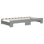 vidaXL Lit de jour avec gigogne et tiroirs gris clair 90x190 cm tissu