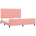 vidaXL Cadre de lit avec tête de lit Rose 160x200 cm Velours
