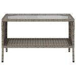 vidaXL Canapé de jardin 2 places coussins et table gris résine tressée