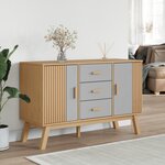 vidaXL Buffet OLDEN gris et marron 114x43x73 5 cm bois massif de pin