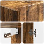 vidaXL Armoire Murale Chêne fumé 33 x 34 5 x 94 cm Bois d'ingénierie