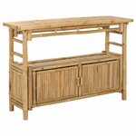 vidaXL Table console avec étagère Naturel 110 x 35 x 75 cm Bambou
