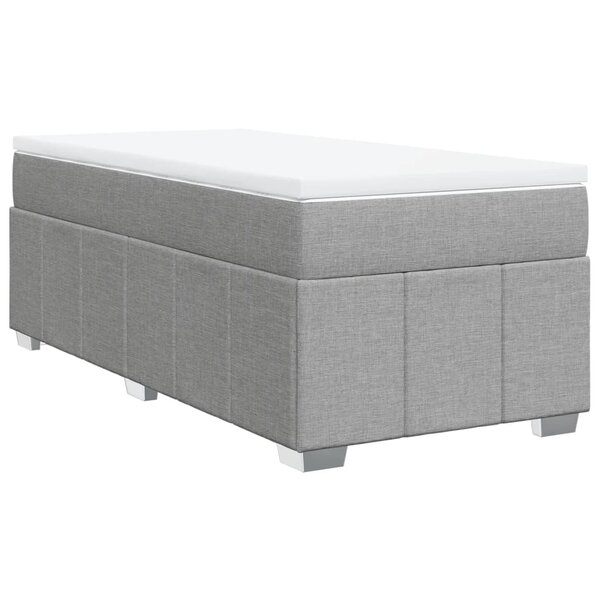 vidaXL Sommier à lattes de lit avec matelas gris clair 80x200 cm tissu