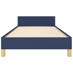 vidaXL Cadre de lit avec tête de lit sans matelas bleu 90x200 cm tissu