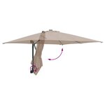 vidaXL Parasol de jardin Taupe 248.5 x 247.5 x 160 cm tissu