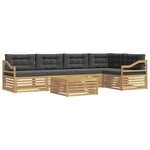 vidaXL Ensemble de canapés d'extérieur 6 Pièces Blanc et anthracite