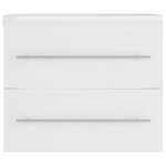 vidaXL Armoire d'évier avec lavabo intégré Blanc Aggloméré