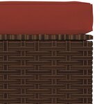 vidaXL Repose-pied de jardin et coussin Marron 70x70x30 cm Poly rotin