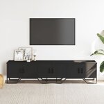 vidaXL Meuble TV noir 180x34x41 cm bois d'ingénierie