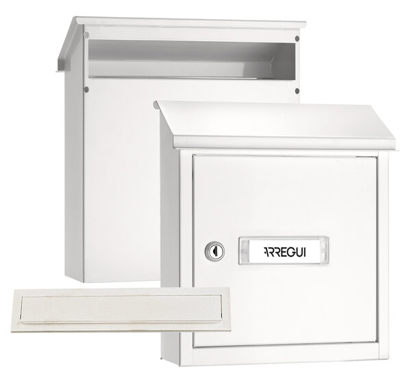 Pack Bouche d'entrée + Boîte aux lettre en acier  V4031  Fente 23 x 3 cm  Blanc