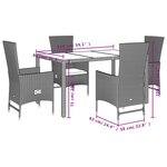 vidaXL Ensemble à manger de jardin avec coussins 5Pièces Beige poly rotin