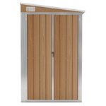 vidaXL Abri de jardin mural marron 118 x 382 x 178 cm Acier galvanisé