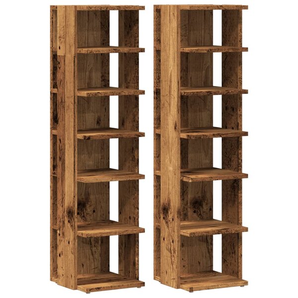 vidaXL Armoires à chaussures 2 Pièces vieux bois bois d'ingénierie