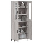 vidaXL Buffet haut Sonoma gris 69 5x34x180 cm Bois d'ingénierie