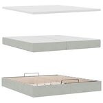 vidaXL Cadre de lit ottoman avec matelas gris clair 200x200 cm velours