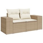 vidaXL Salon de jardin avec coussins 9 Pièces beige résine tressée acacia