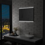 Vidaxl miroir mural à led de salle de bain et capteur tactile 80x60 cm