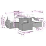 vidaXL Salon de jardin avec coussins 6 Pièces beige résine tressée