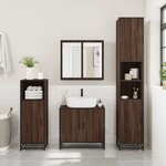 vidaXL Ensemble de meubles de salle de bain 2 Pièces Chêne marron
