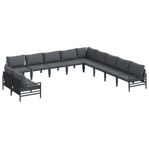 vidaXL Ensemble de canapé de jardin 11 Pièces Anthracite Acier