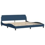 vidaXL Lit avec matelas bleu 200x200 cm tissu