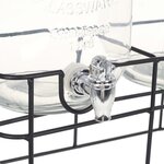 vidaXL 2 Pièces Distributeurs de boissons avec support 2 x 4 L Verre