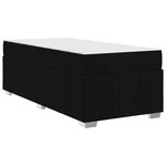 vidaXL Cadre de lit avec matelas Noir 100 x 200 cm tissu