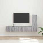 vidaXL Ensemble meuble TV 3 Pièces Gris Sonoma Bois d'ingénierie