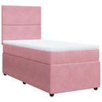 vidaXL Sommier à lattes de lit avec matelas Rose 100x200 cm Velours
