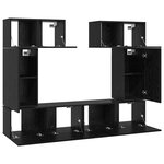 vidaXL Ensemble meuble TV 6 Pièces Chêne noir Bois d'ingénierie