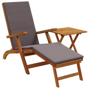 vidaXL Chaise longue inclinable et pliable 2 pc Bois d'Acacia Massif