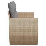 vidaXL Canapé de jardin avec coussins 2 places beige résine tressée