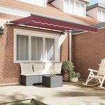 vidaXL Auvent Rétractable Bordeaux 250 x 200 cm tissu