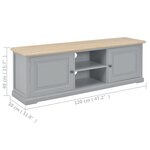 vidaXL Meuble TV Gris 120 x 30 x 40 cm Bois