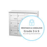 Bloc collectif Leabox  3x3  grade 3  simple face  extérieur  fixation murale  blanc neige ral 9016 finition brillante