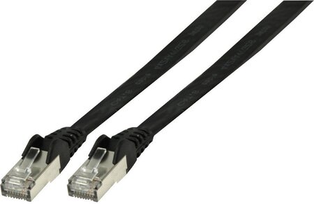 Câble/Cordon réseau RJ45 Plat Catégorie 6 FTP (F/UTP) Droit 25cm (Noir)