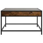 vidaXL Table basse avec LED infini chêne fumé 70x50x41 cm