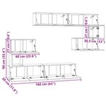vidaXL Ensemble de meubles TV 8 Pièces Gris béton Bois d'ingénierie