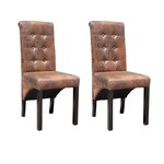 vidaXL Chaises à manger lot de 2 marron similicuir